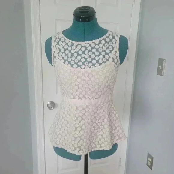 Banana Republic Size 2 Floral Illusion Peplum Blouse - Picture 1 of 6